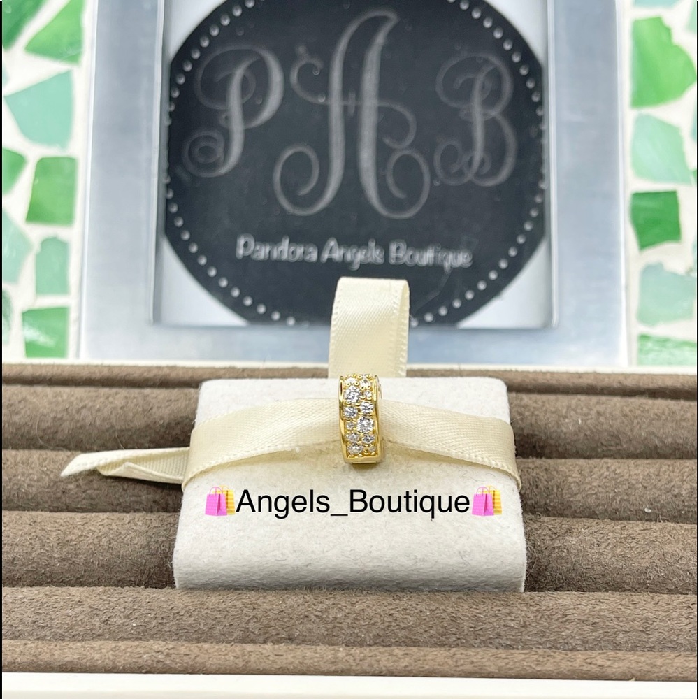 New Retired Pandora Shine Sparkling Arcs Of Love Clip, 18k gold plated